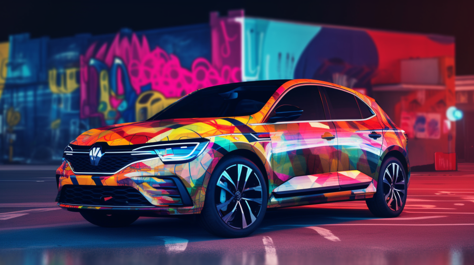 Artists impression of colourful EV