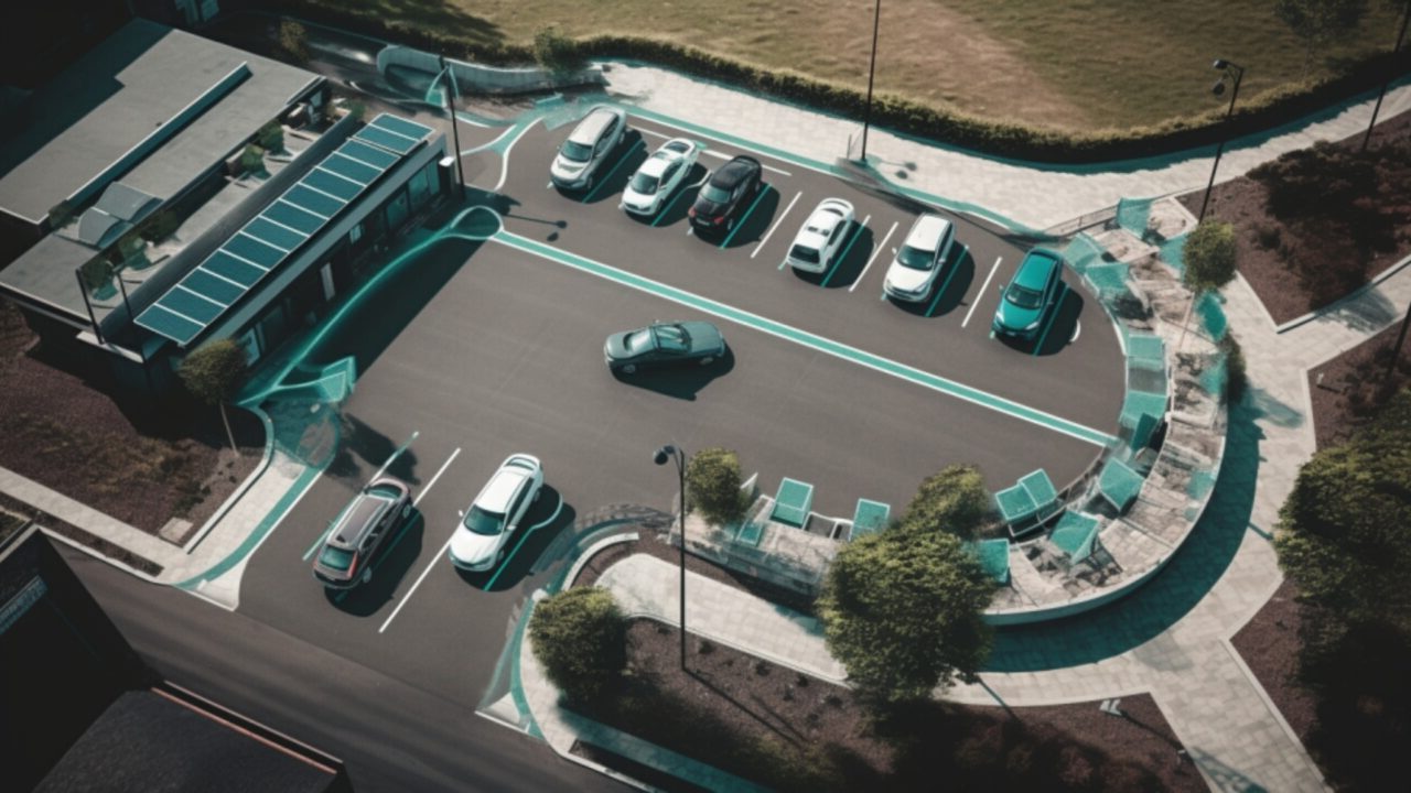 artists impression of EV charging station