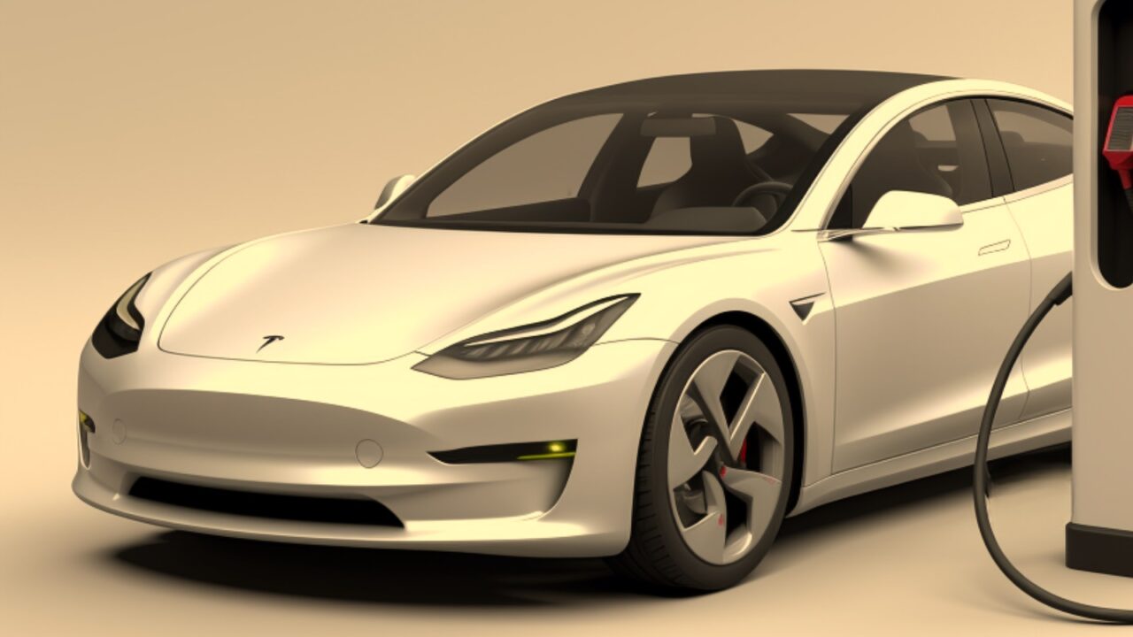 white tesla