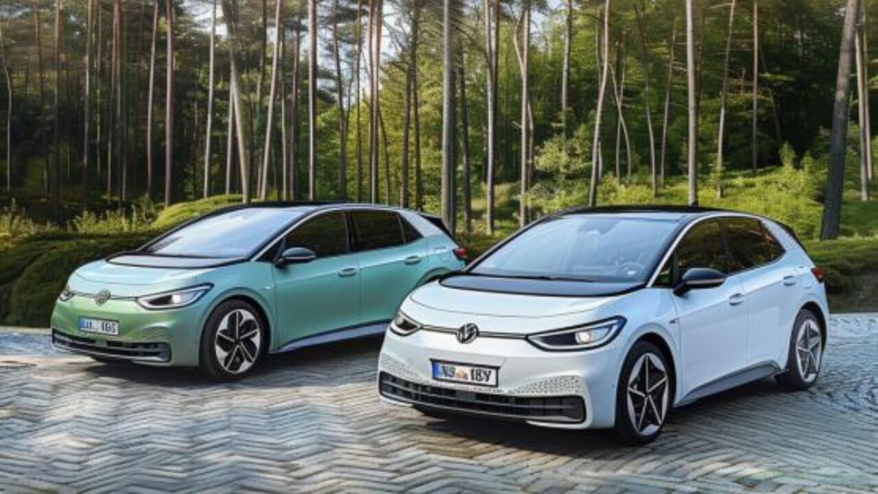 EVs in front of forest