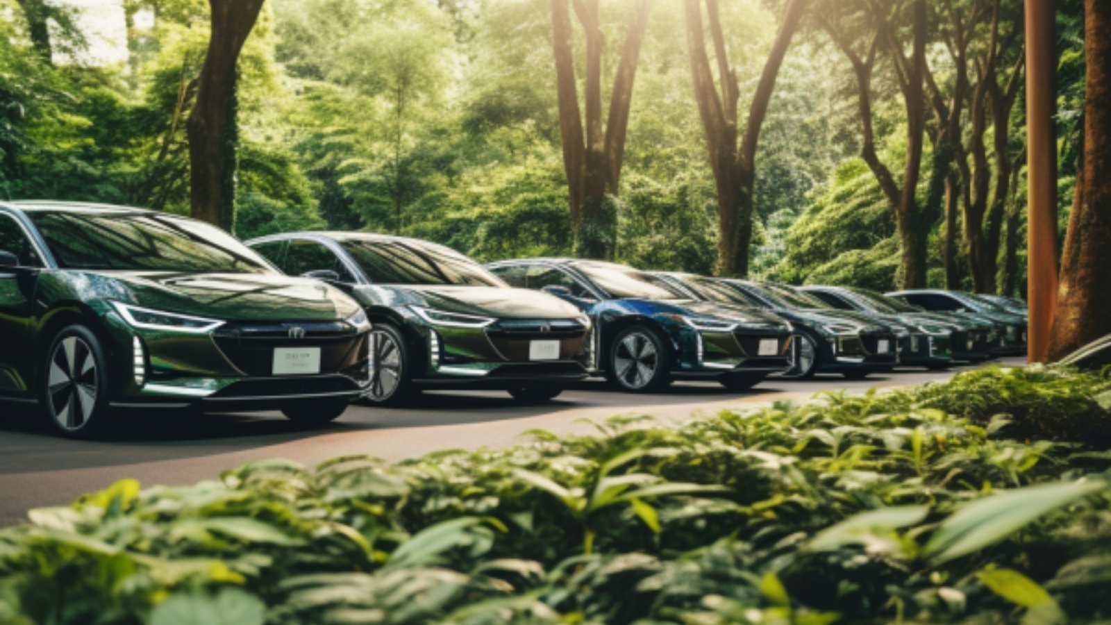 Electric Cars lined up