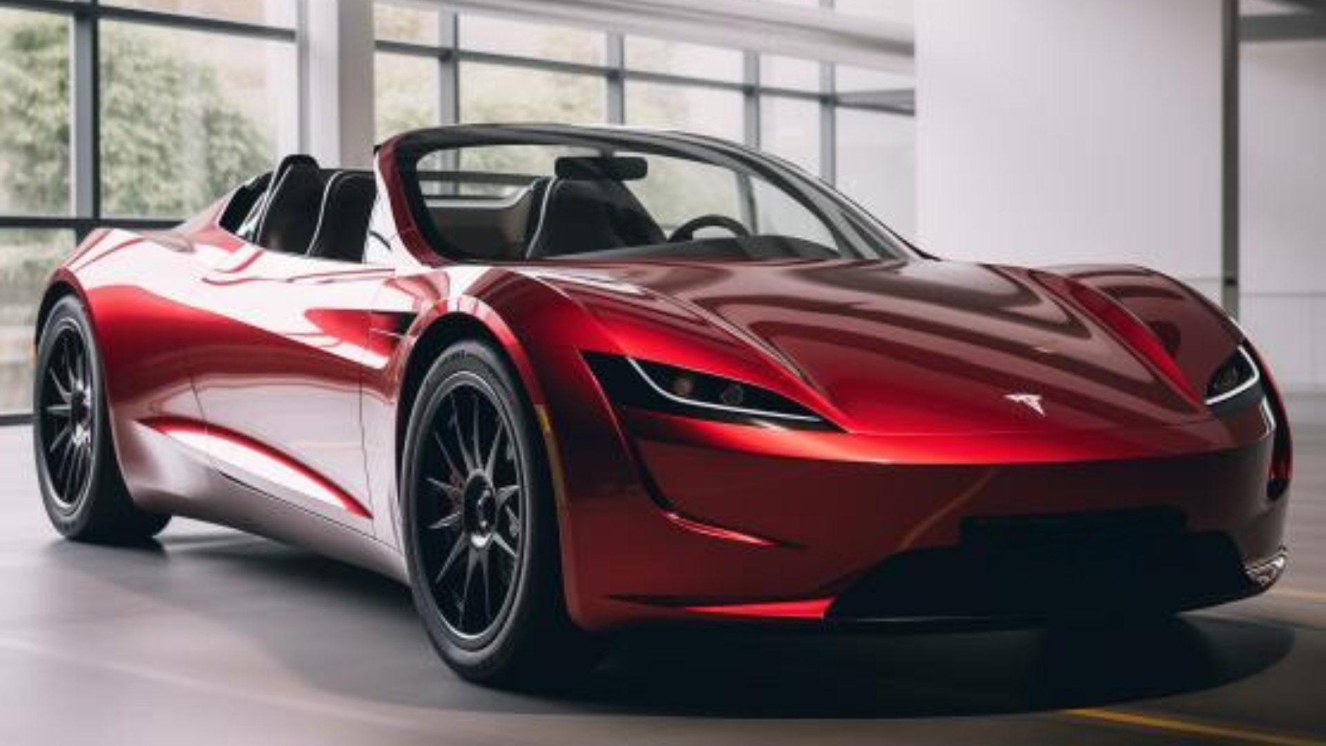 Artists impression of a Tesla Roadster