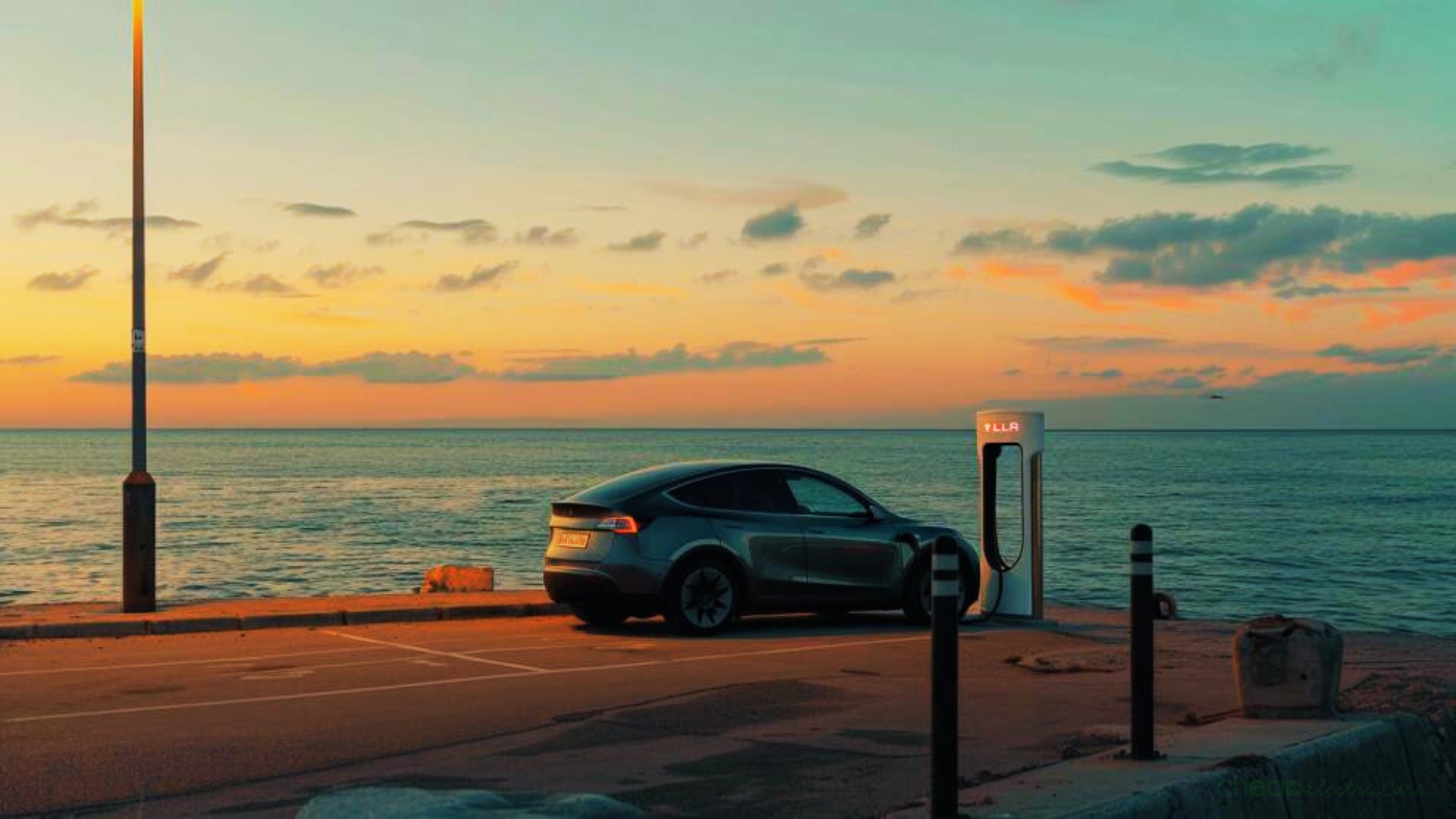 EV parked near the sea